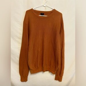 J. Crew Mens Burnt Orange Crewneck‎ Pullover Sweater Size Large